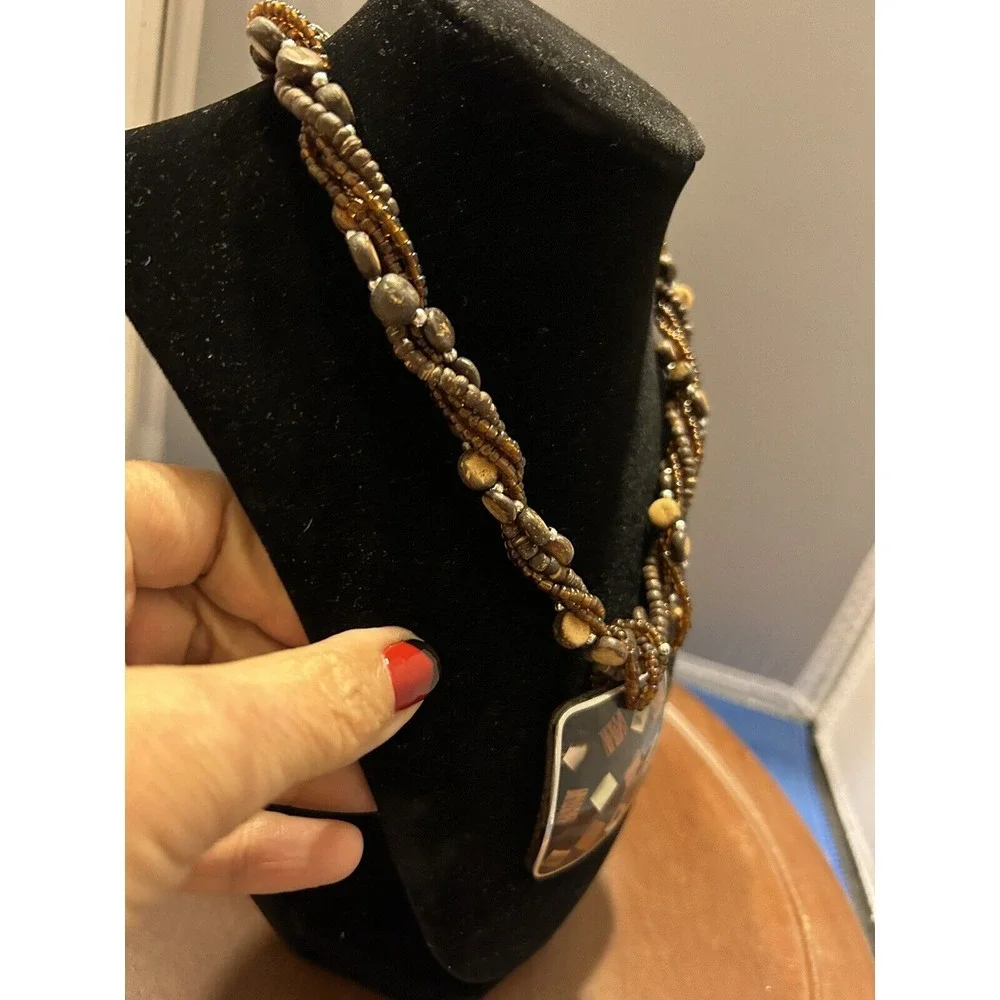 Vintage‎ Chunky Beaded Necklace Statement Costume
